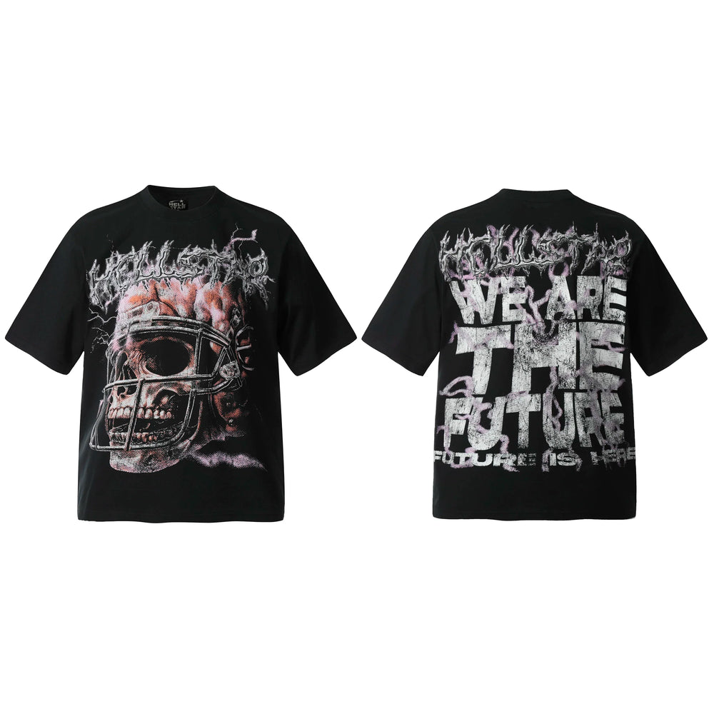 HELL Hell's Star Short Sleeve Trendy Brand American High Street Vintage Summer Couple Dress Men's and Women's Half Sleeve T-shirt (15)