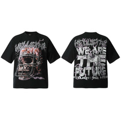 HELL Hell's Star Short Sleeve Trendy Brand American High Street Vintage Summer Couple Dress Men's and Women's Half Sleeve T-shirt (15)
