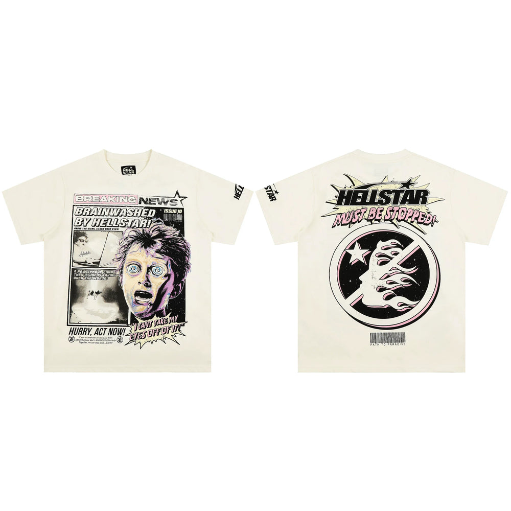 High weight HELLSTAR Hellstar American style trendy short sleeved graffiti vintage niche men's and women's t-shirts (21)