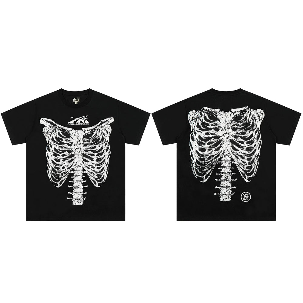 European and American style heavyweight HELLSTAR Hell Star short sleeved men's trendy brand digital graffiti Vintage women's loose T-shirt (7)