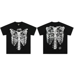 European and American style heavyweight HELLSTAR Hell Star short sleeved men's trendy brand digital graffiti Vintage women's loose T-shirt (7)