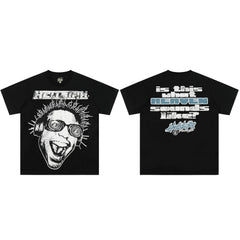 European and American style heavyweight HELLSTAR Hell Star short sleeved men's trendy brand digital graffiti Vintage women's loose T-shirt (8)