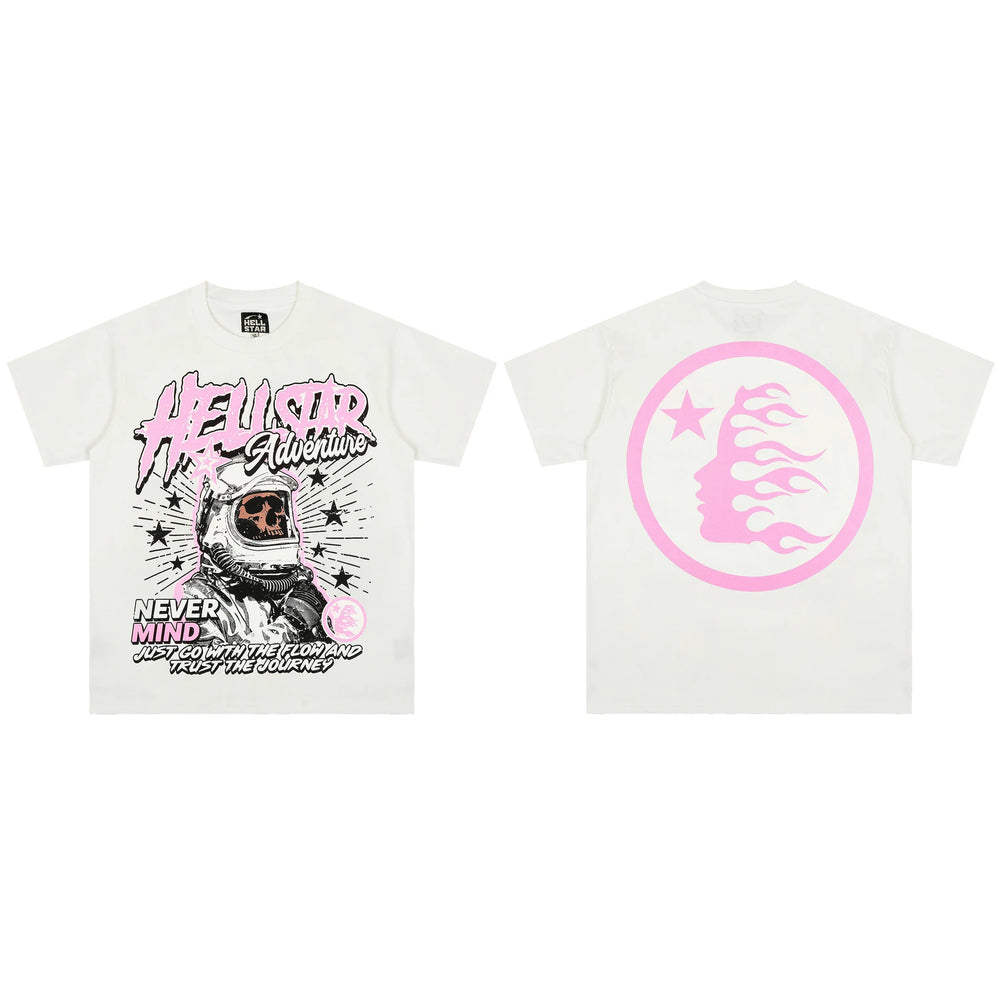 European and American style heavyweight HELLSTAR Hell Star short sleeved men's trendy brand digital graffiti Vintage women's loose T-shirt (2)