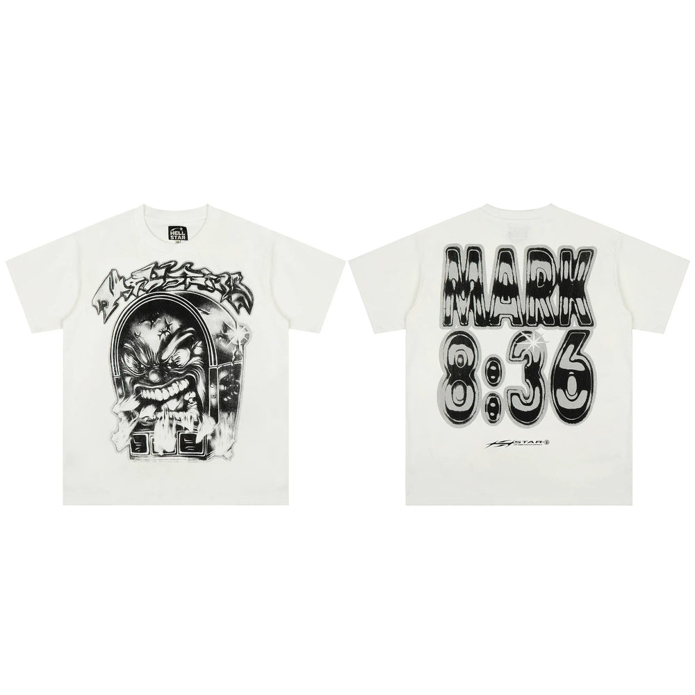 High weight HELLSTAR Hellstar American style trendy short sleeved graffiti vintage niche men's and women's t-shirts (27)