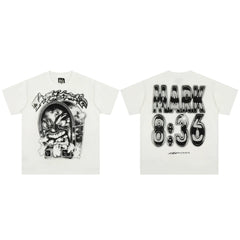 High weight HELLSTAR Hellstar American style trendy short sleeved graffiti vintage niche men's and women's t-shirts (27)