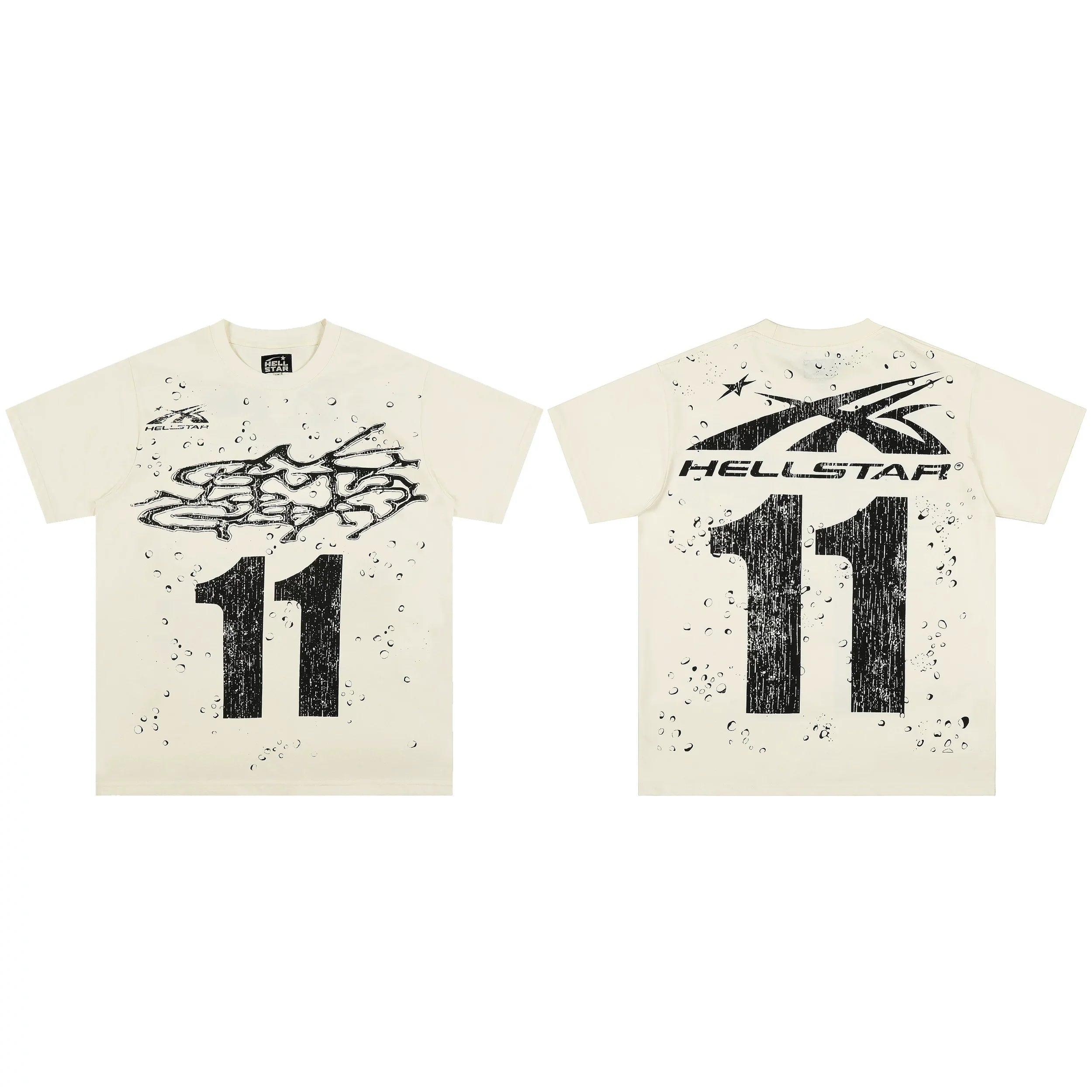 European and American style heavyweight HELLSTAR Hell Star short sleeved men's trendy brand digital graffiti Vintage women's loose T-shirt (16)