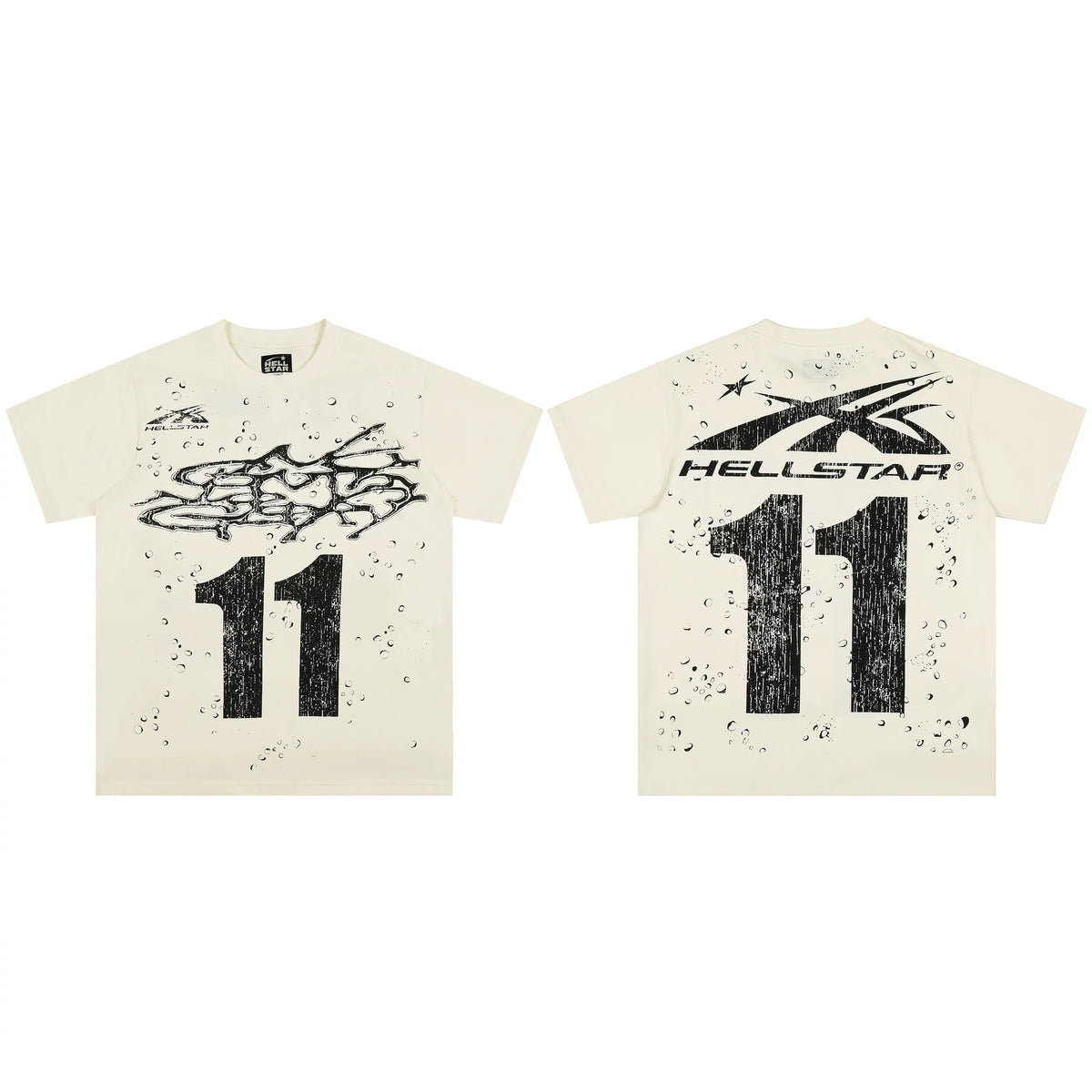European and American style heavyweight HELLSTAR Hell Star short sleeved men's trendy brand digital graffiti Vintage women's loose T-shirt (16)