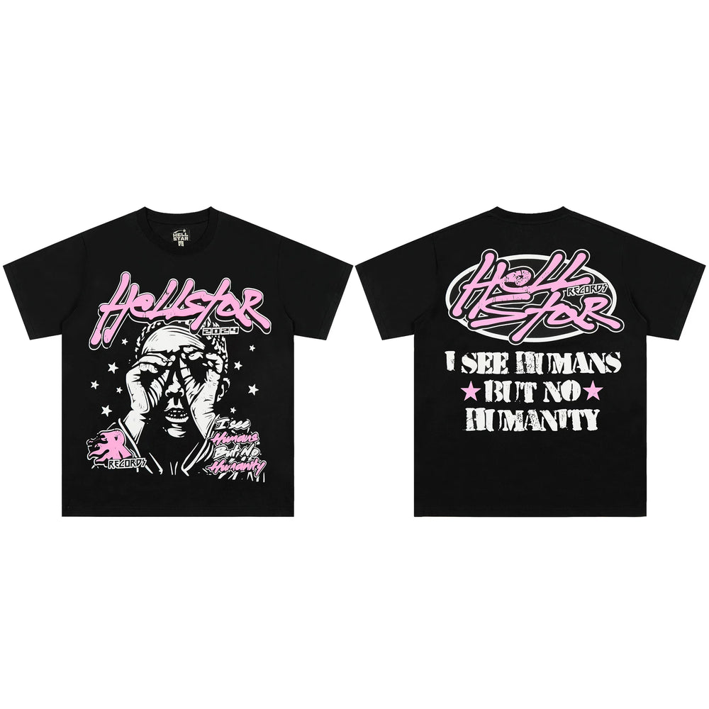 High weight HELLSTAR Hellstar American style trendy short sleeved graffiti vintage niche men's and women's t-shirts (18)
