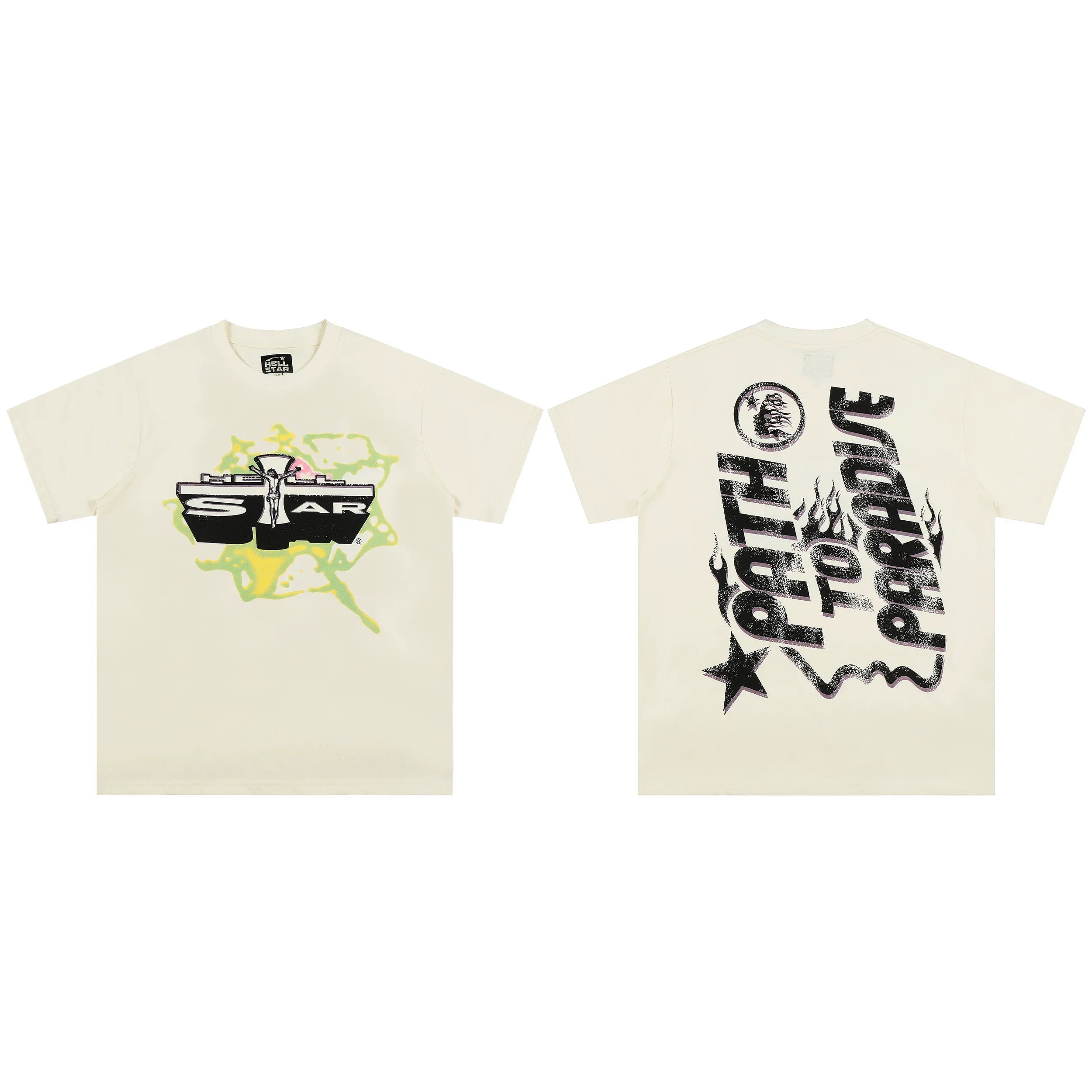 High weight HELLSTAR Hellstar American style trendy short sleeved graffiti vintage niche men's and women's t-shirts (25)