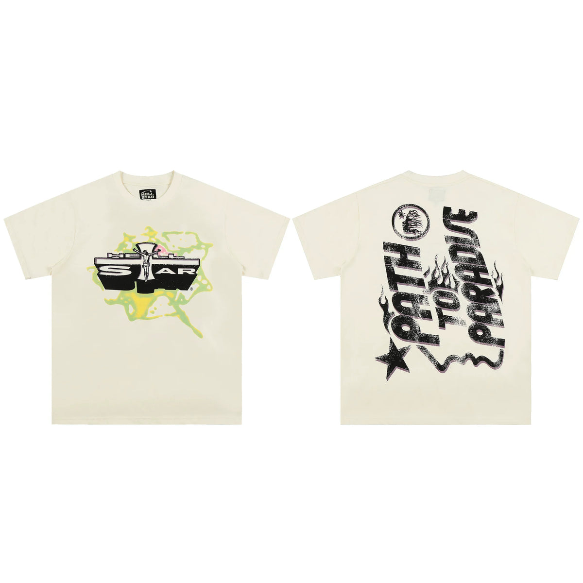 High weight HELLSTAR Hellstar American style trendy short sleeved graffiti vintage niche men's and women's t-shirts (25)