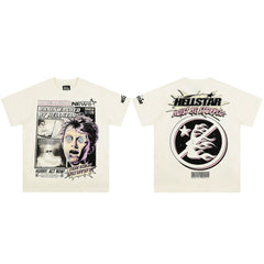 High weight HELLSTAR Hellstar American style trendy short sleeved graffiti vintage niche men's and women's t-shirts (21)