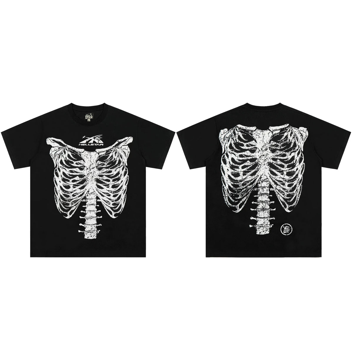 European and American style heavyweight HELLSTAR Hell Star short sleeved men's trendy brand digital graffiti Vintage women's loose T-shirt (7)