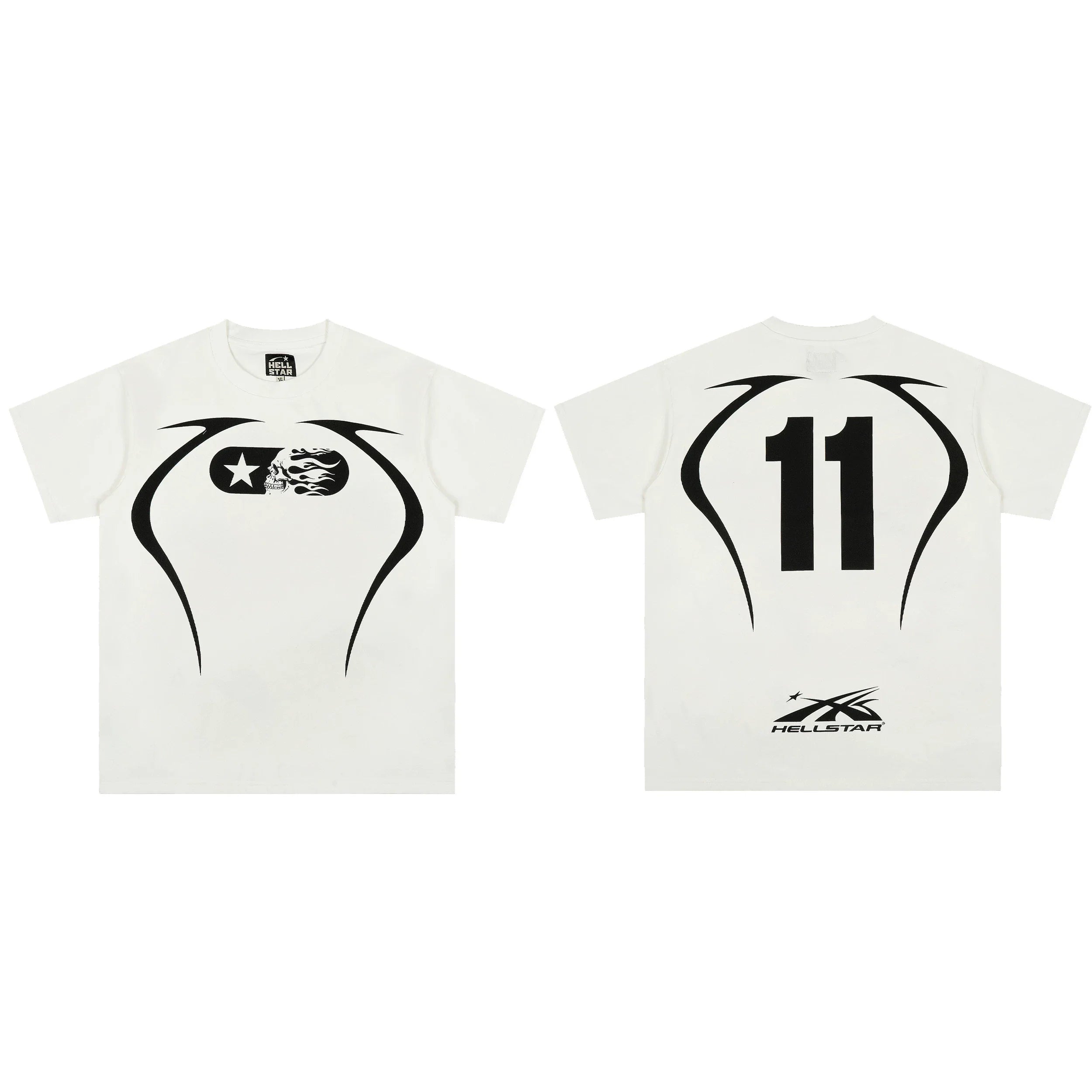 European and American style heavyweight HELLSTAR Hell Star short sleeved men's trendy brand digital graffiti Vintage women's loose T-shirt (11)