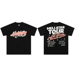 European and American style heavyweight HELLSTAR Hell Star short sleeved men's trendy brand digital graffiti Vintage women's loose T-shirt (9)