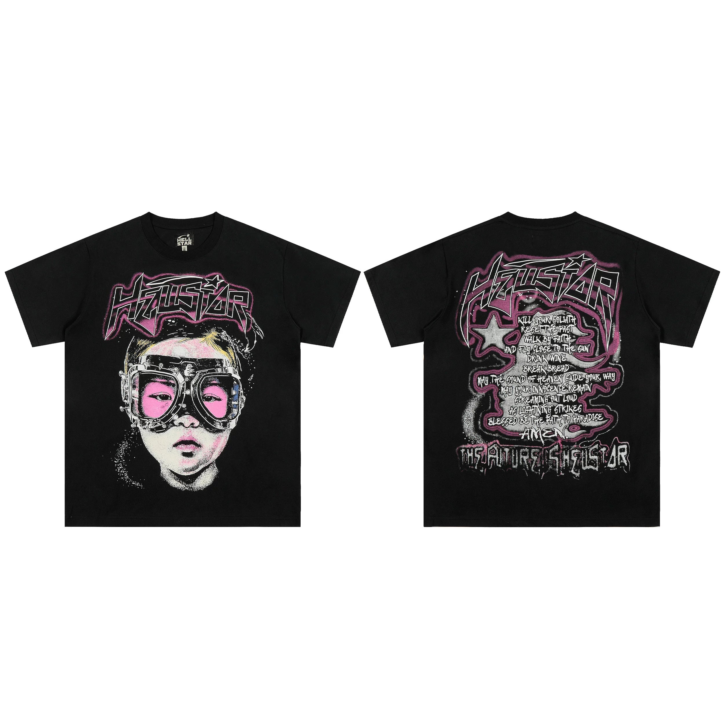 High weight HELLSTAR Hellstar American style trendy short sleeved graffiti vintage niche men's and women's t-shirts (20)