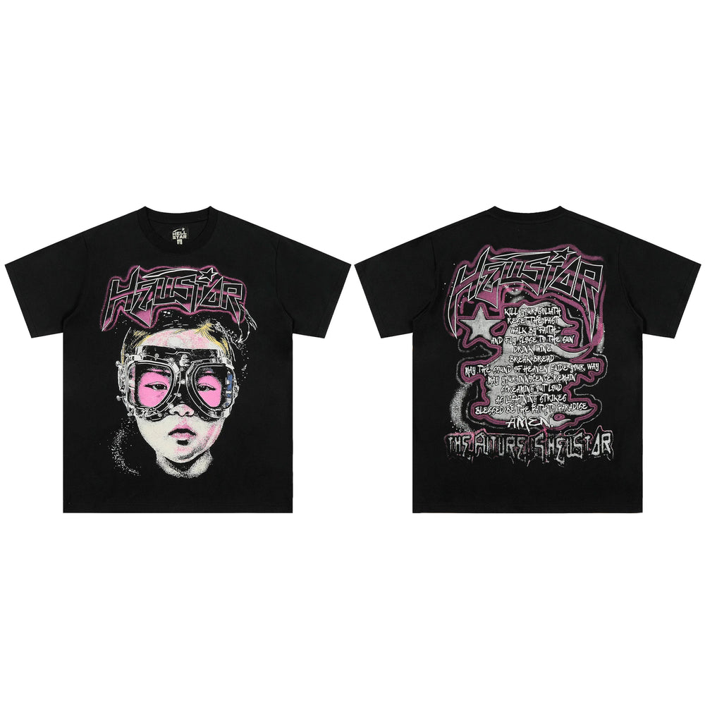 High weight HELLSTAR Hellstar American style trendy short sleeved graffiti vintage niche men's and women's t-shirts (20)