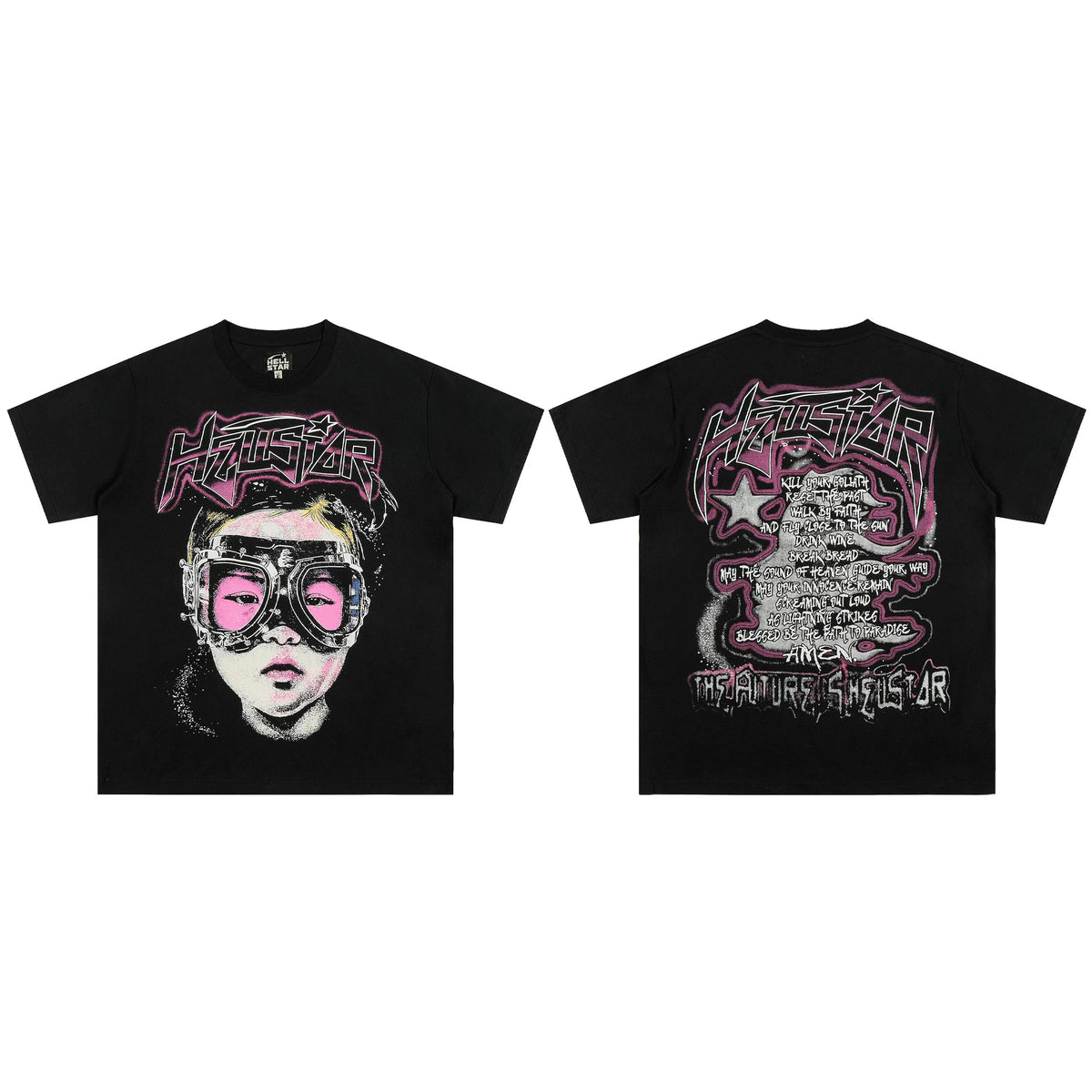 High weight HELLSTAR Hellstar American style trendy short sleeved graffiti vintage niche men's and women's t-shirts (20)