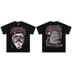 High weight HELLSTAR Hellstar American style trendy short sleeved graffiti vintage niche men's and women's t-shirts (20)