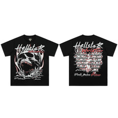 High weight HELLSTAR Hellstar American style trendy short sleeved graffiti vintage niche men's and women's t-shirts (19)