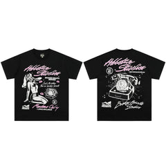 High weight HELLSTAR Hellstar American style trendy short sleeved graffiti vintage niche men's and women's t-shirts (6)