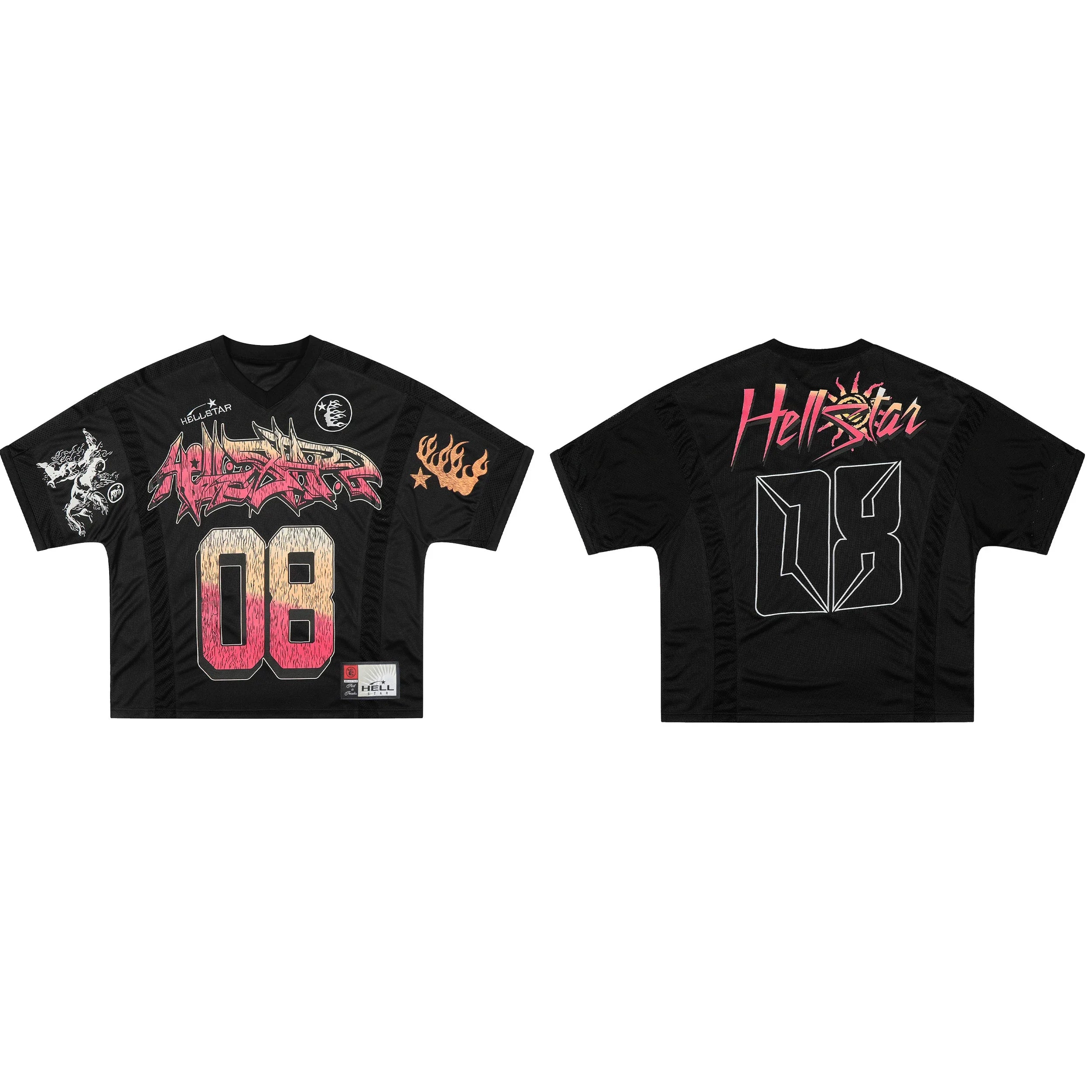High weight HELLSTAR Hellstar American style trendy short sleeved graffiti vintage niche men's and women's t-shirts (3)