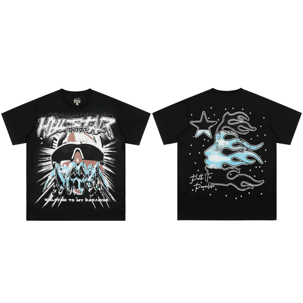 High weight HELLSTAR Hellstar American style trendy short sleeved graffiti vintage niche men's and women's t-shirts (7)