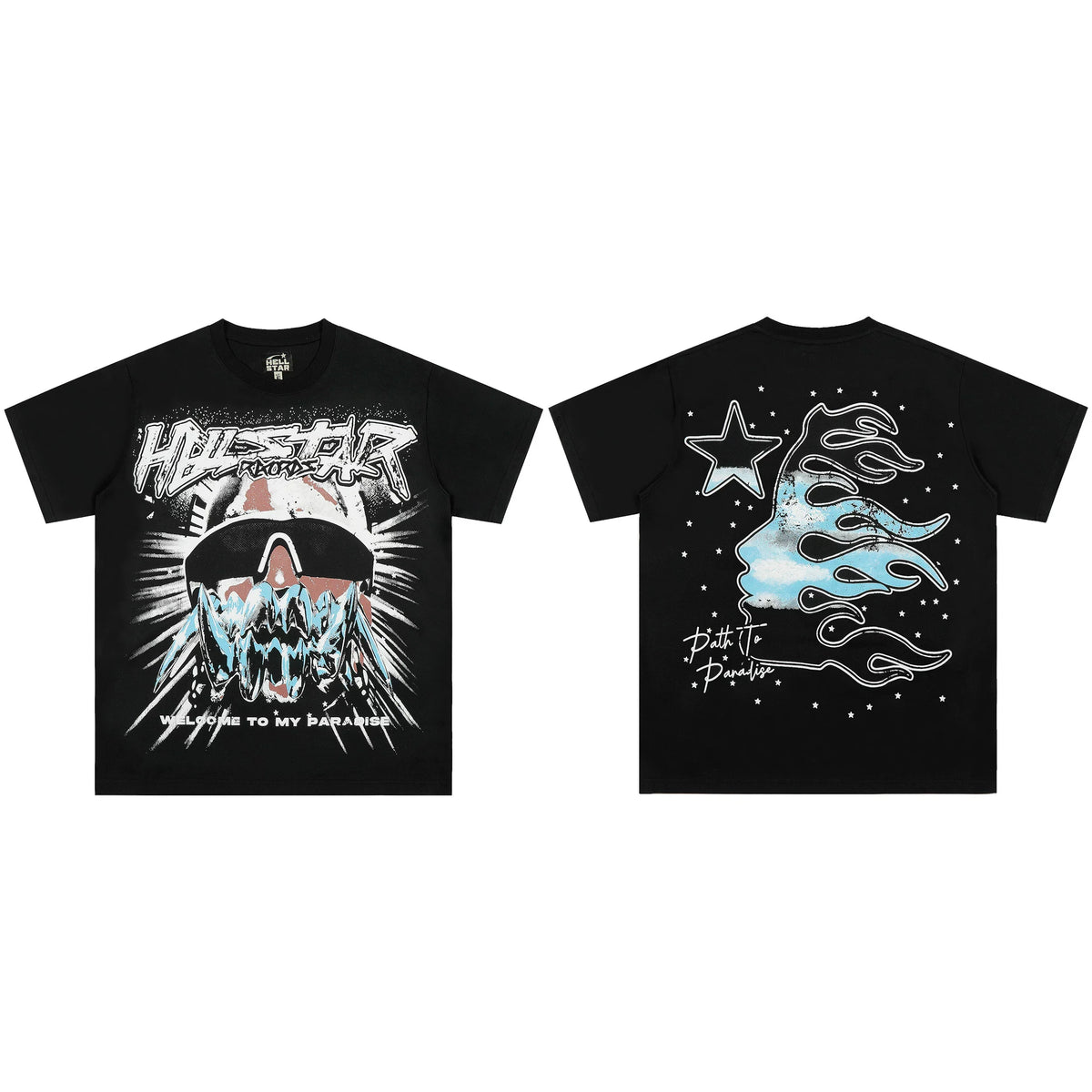 High weight HELLSTAR Hellstar American style trendy short sleeved graffiti vintage niche men's and women's t-shirts (7)