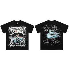 High weight HELLSTAR Hellstar American style trendy short sleeved graffiti vintage niche men's and women's t-shirts (7)