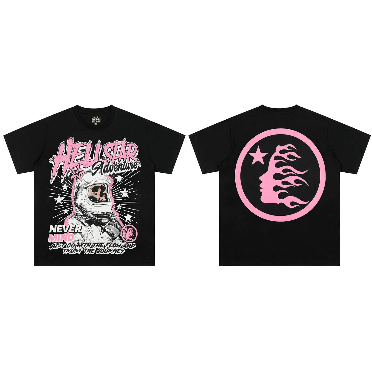 European and American style heavyweight HELLSTAR Hell Star short sleeved men's trendy brand digital graffiti Vintage women's loose T-shirt (1)