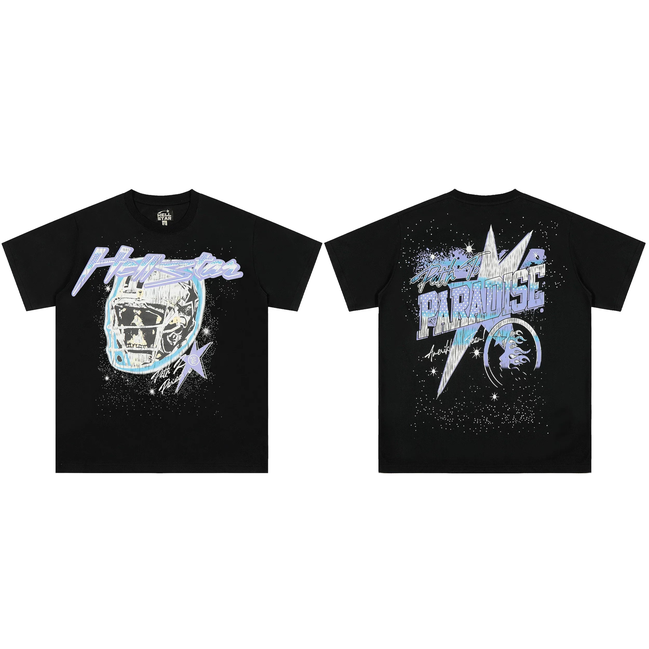 High weight HELLSTAR Hellstar American style trendy short sleeved graffiti vintage niche men's and women's t-shirts (10)