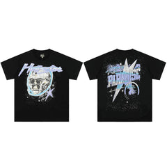 High weight HELLSTAR Hellstar American style trendy short sleeved graffiti vintage niche men's and women's t-shirts (10)