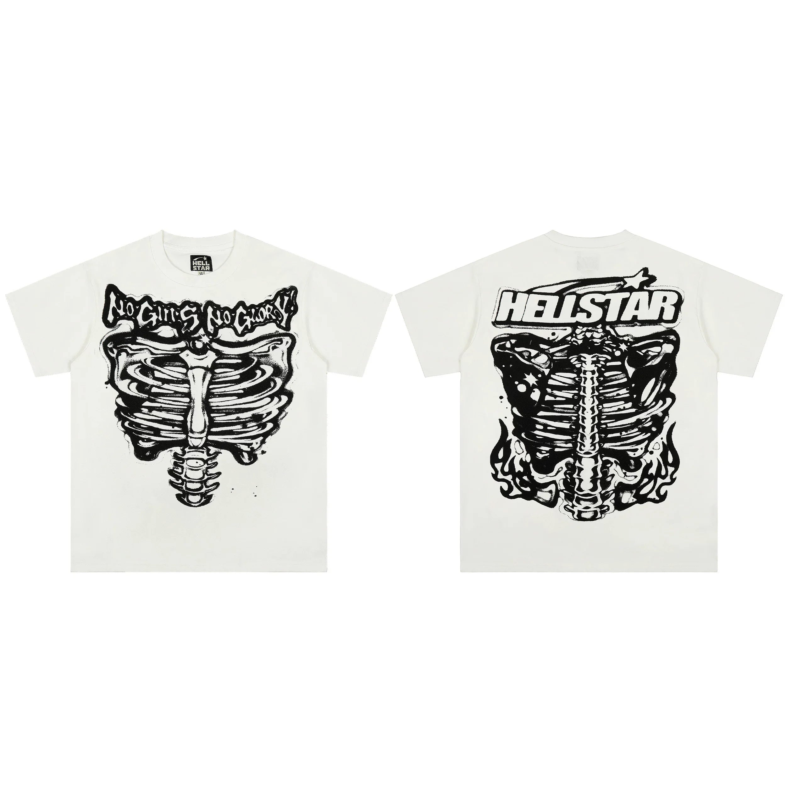 European and American style heavyweight HELLSTAR Hell Star short sleeved men's trendy brand digital graffiti Vintage women's loose T-shirt (21)