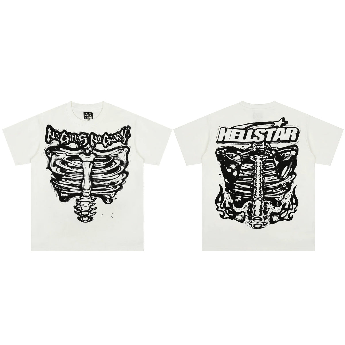European and American style heavyweight HELLSTAR Hell Star short sleeved men's trendy brand digital graffiti Vintage women's loose T-shirt (21)
