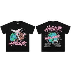 High weight HELLSTAR Hellstar American style trendy short sleeved graffiti vintage niche men's and women's t-shirts (12)
