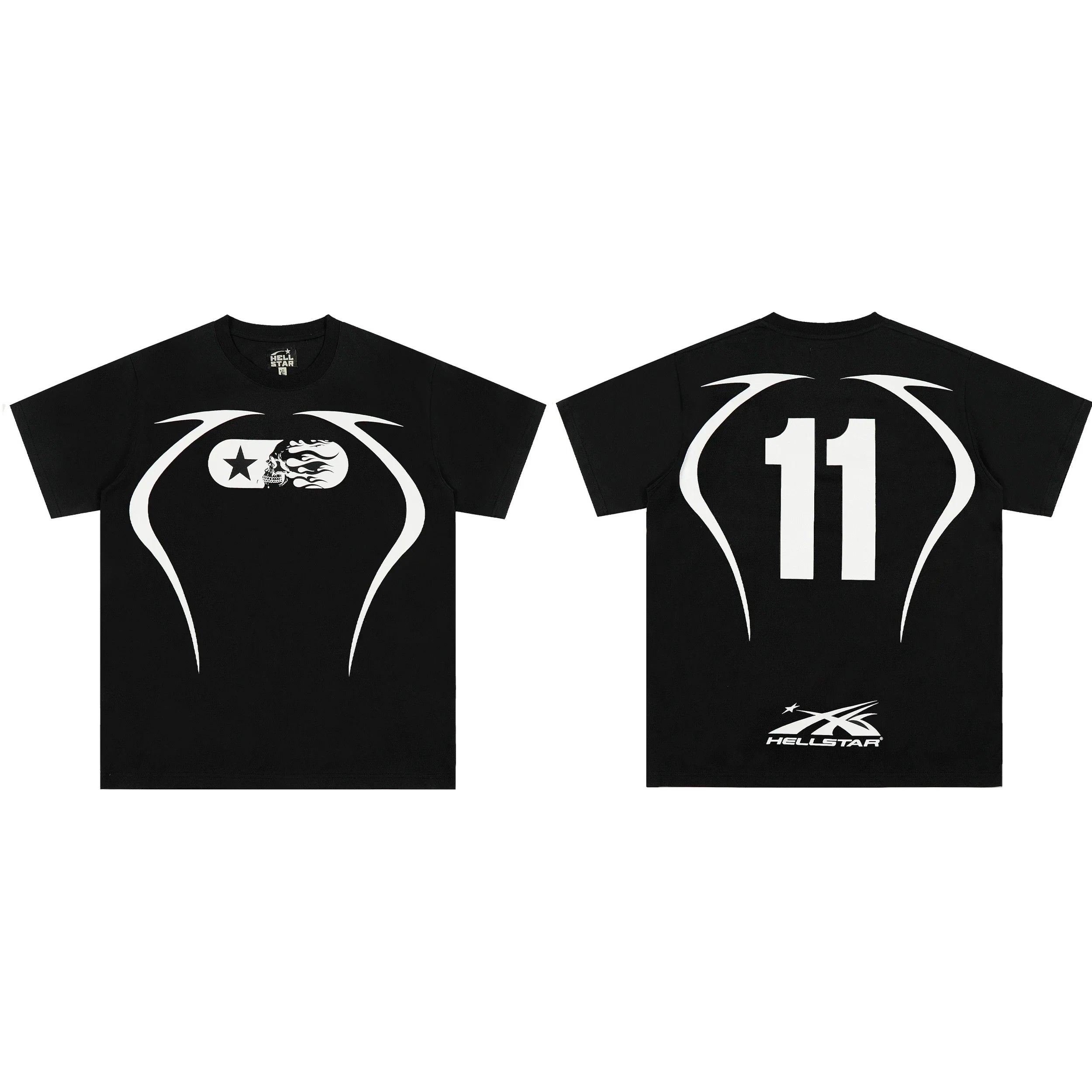 European and American style heavyweight HELLSTAR Hell Star short sleeved men's trendy brand digital graffiti Vintage women's loose T-shirt (10)