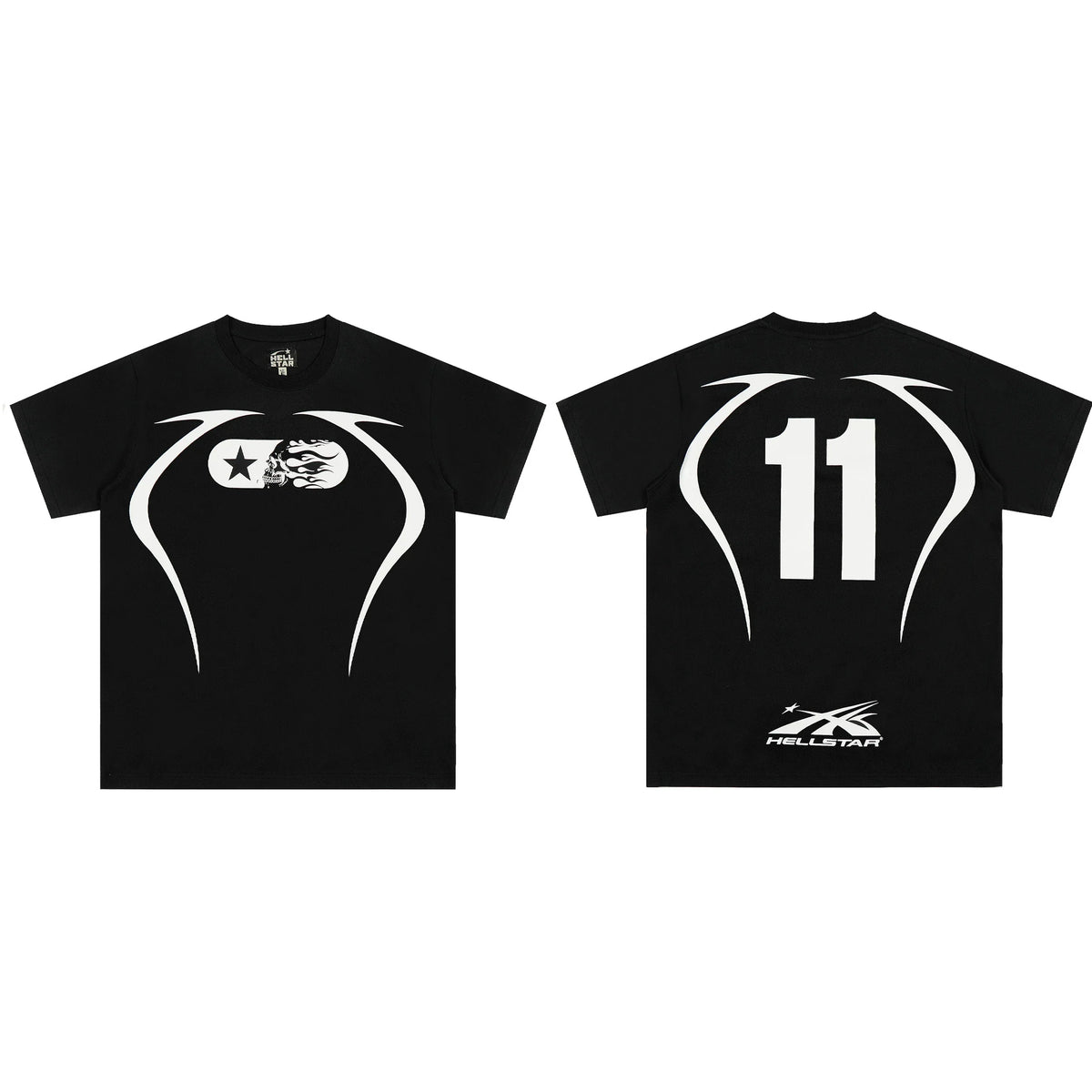European and American style heavyweight HELLSTAR Hell Star short sleeved men's trendy brand digital graffiti Vintage women's loose T-shirt (10)