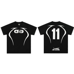European and American style heavyweight HELLSTAR Hell Star short sleeved men's trendy brand digital graffiti Vintage women's loose T-shirt (10)