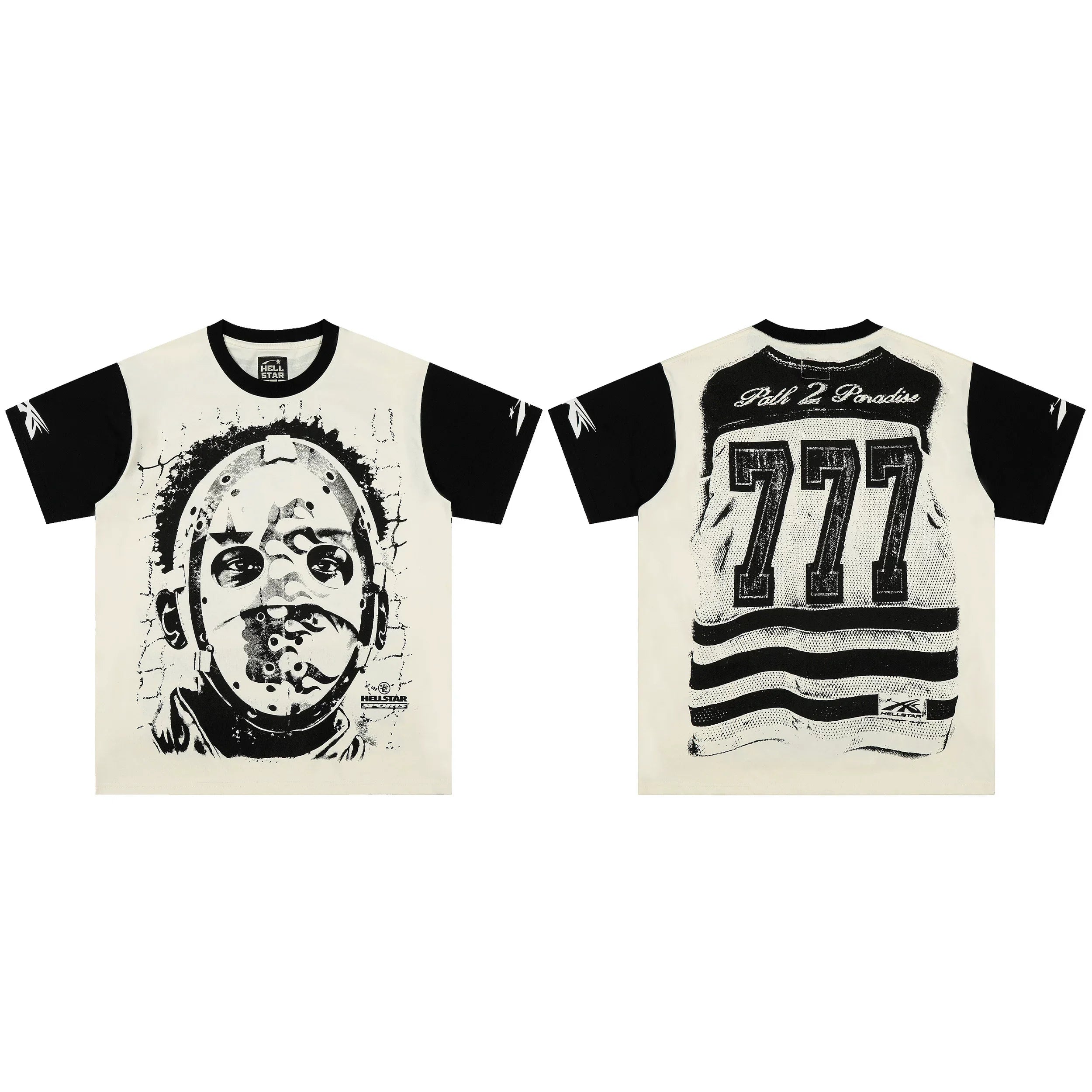 European and American style heavyweight HELLSTAR Hell Star short sleeved men's trendy brand digital graffiti Vintage women's loose T-shirt (15)