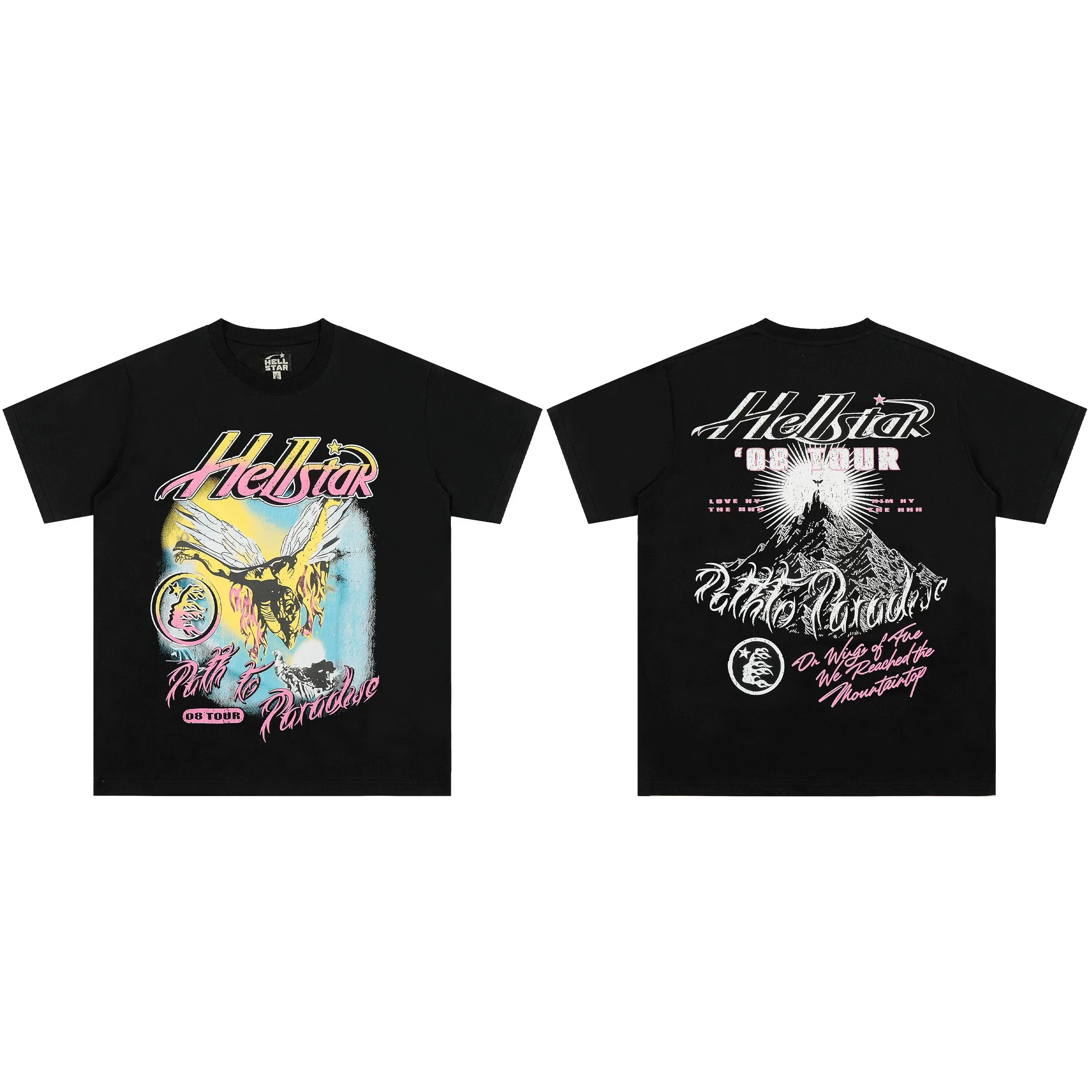 High weight HELLSTAR Hellstar American style trendy short sleeved graffiti vintage niche men's and women's t-shirts (11)