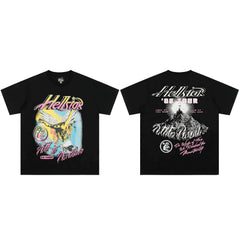 High weight HELLSTAR Hellstar American style trendy short sleeved graffiti vintage niche men's and women's t-shirts (11)