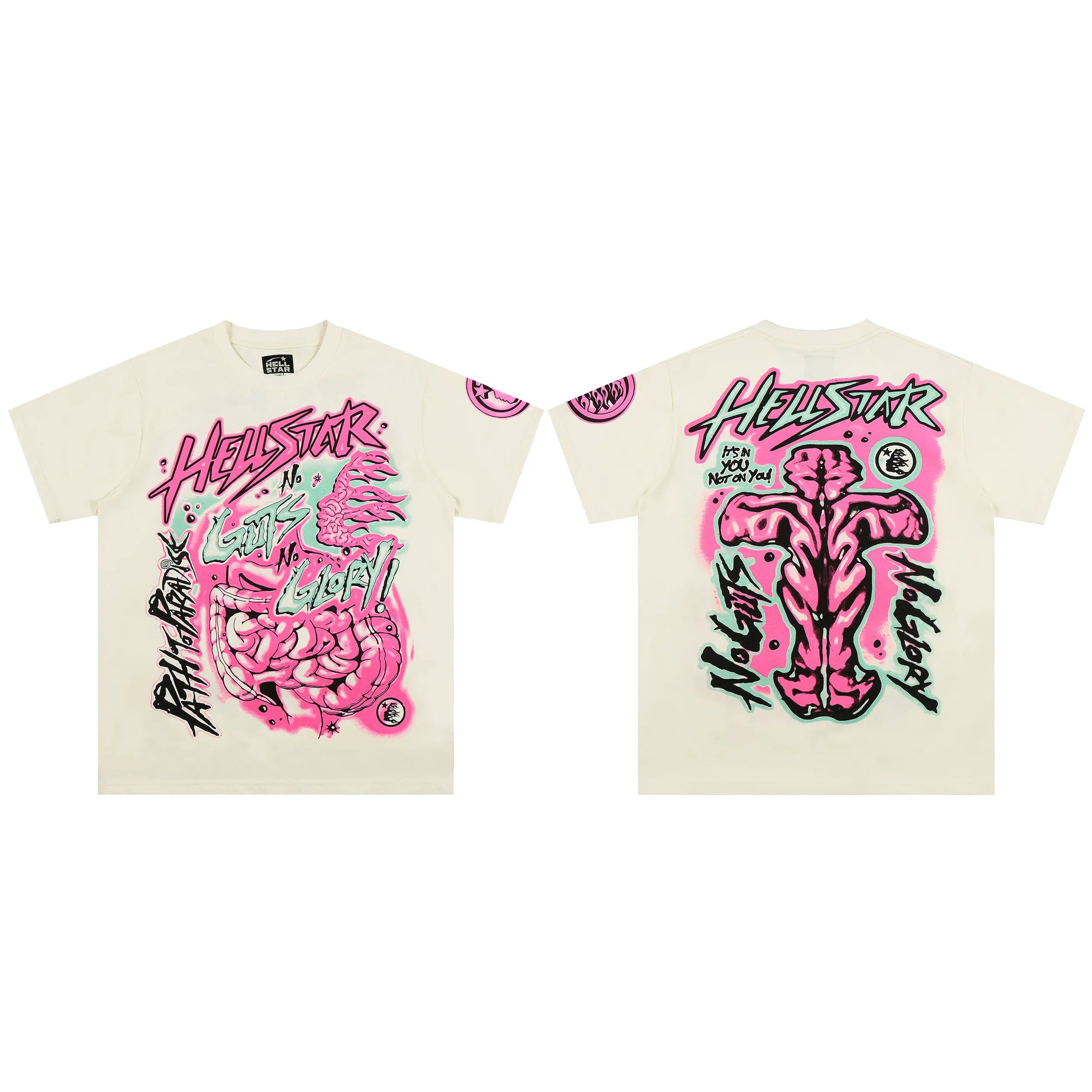 High weight HELLSTAR Hellstar American style trendy short sleeved graffiti vintage niche men's and women's t-shirts (24)