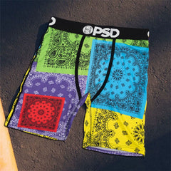 PSD American Trendy Brand Men's Quick Drying Explosive Knitted Comfortable Printed Extended Flat Angle Sports Underwear Quadrangle Pants (4)