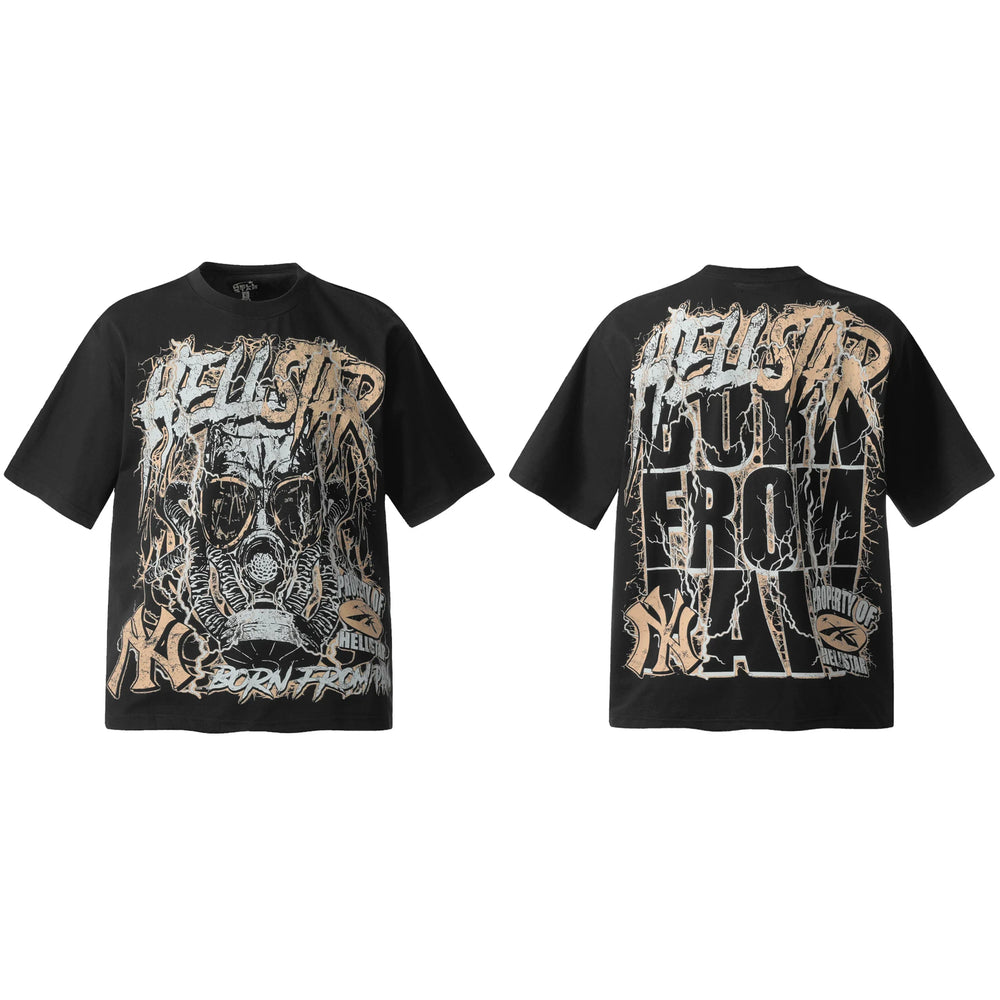 HELL Hell's Star Short Sleeve Trendy Brand American High Street Vintage Summer Couple Dress Men's and Women's Half Sleeve T-shirt (1)