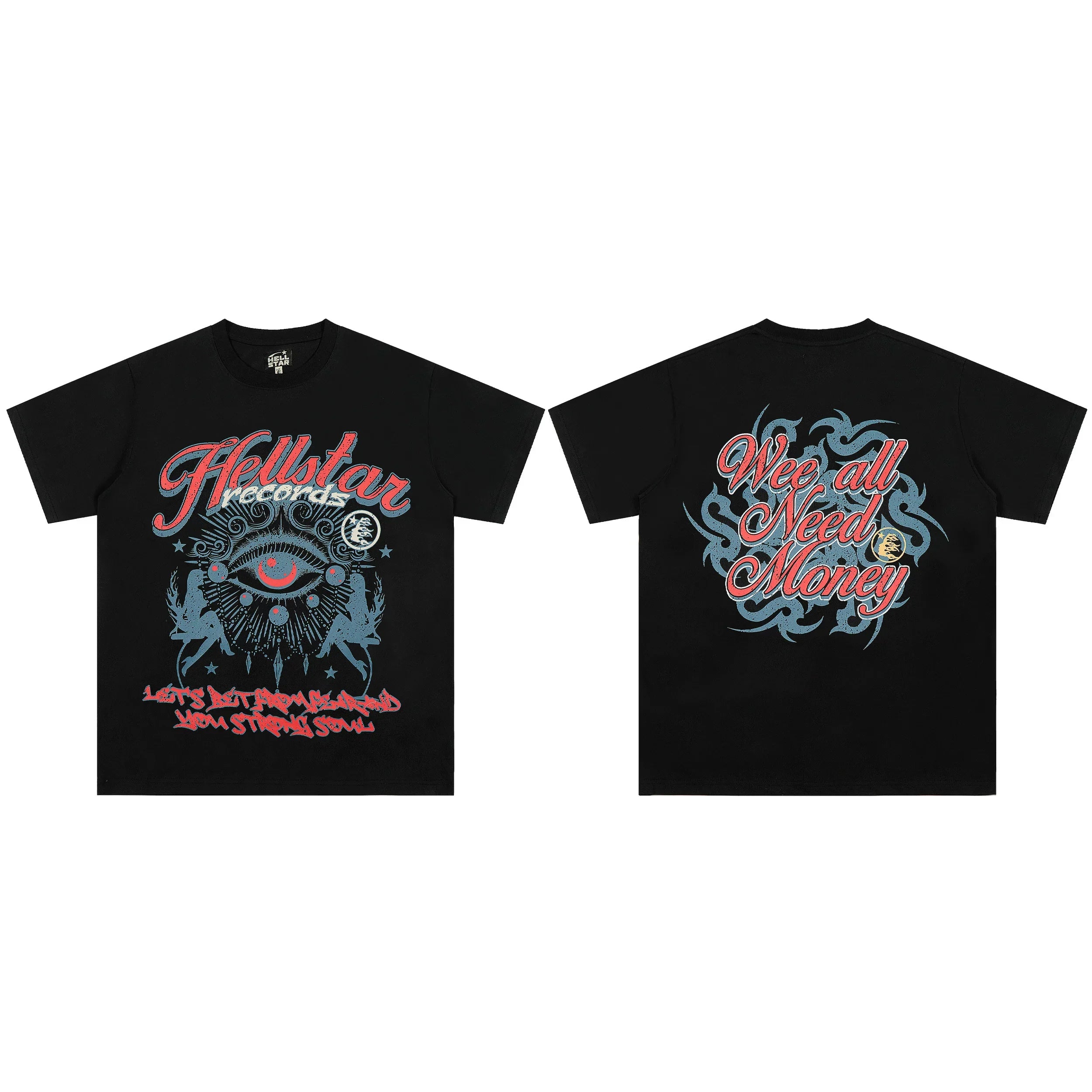 High weight HELLSTAR Hellstar American style trendy short sleeved graffiti vintage niche men's and women's t-shirts (5)